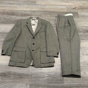 Vintage Orvis Tweed 100% Wool Shooting Suit Jacket & Pants Size 44R Pants 42